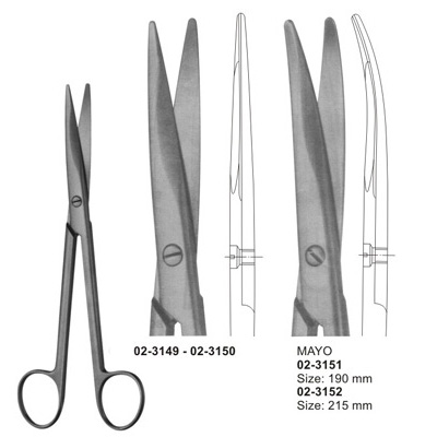 Mayo Dissecting Scissors chamfered blades