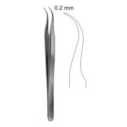 Micro forceps curved tip